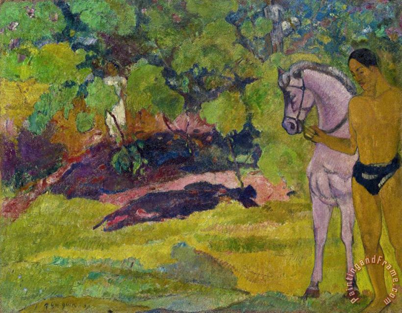 The Vanilla Grove, Man And Horse painting - Paul Gauguin The Vanilla Grove, Man And Horse Art Print