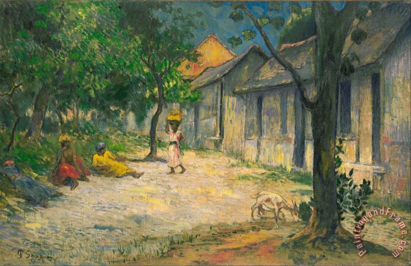 Village in Martinique (femmes Et Chevre Dans Le Village) painting - Paul Gauguin Village in Martinique (femmes Et Chevre Dans Le Village) Art Print