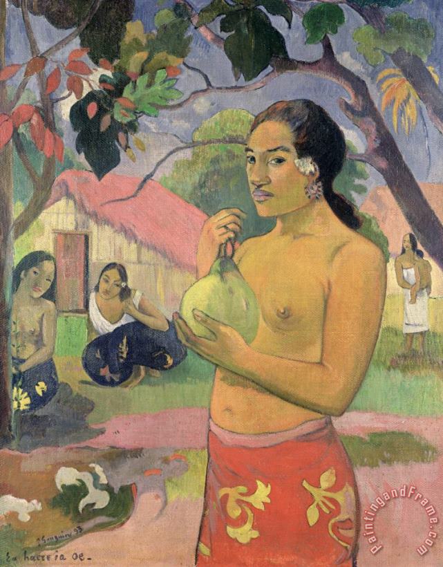Woman With Mango painting - Paul Gauguin Woman With Mango Art Print