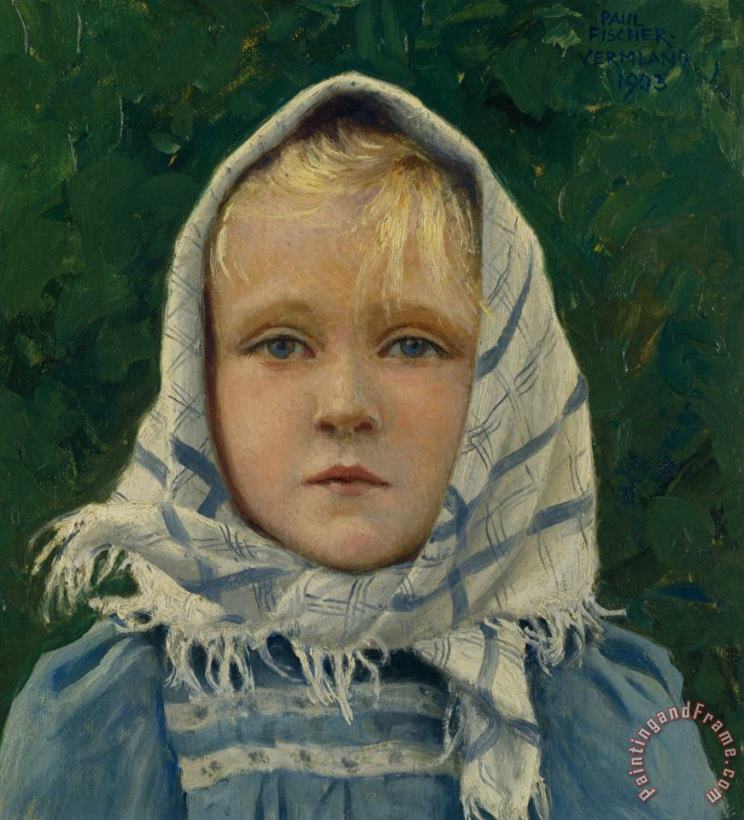 Portrait of a Young Girl painting - Paul Gustave Fischer Portrait of a Young Girl Art Print