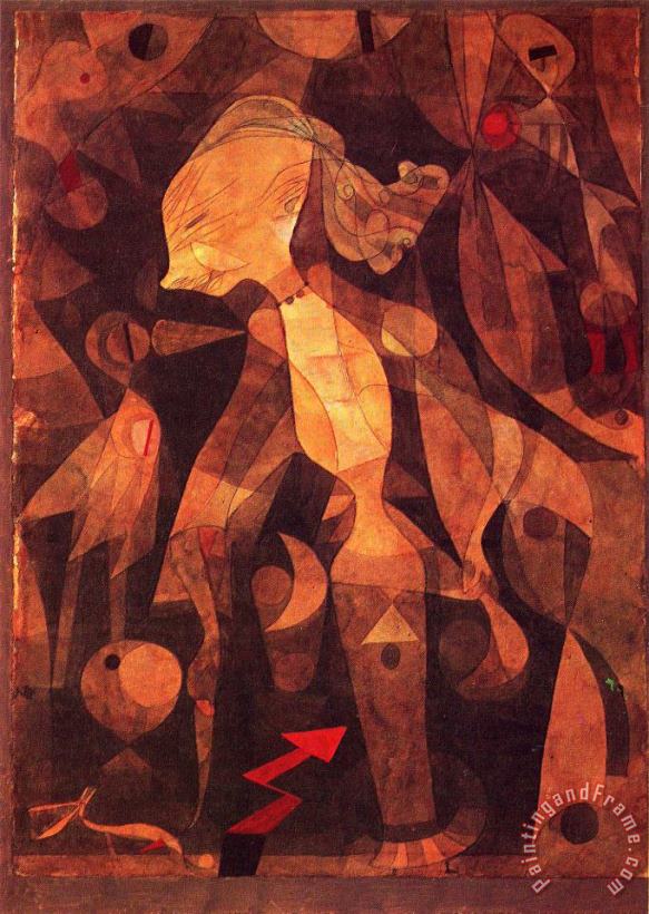 Paul Klee A Young Ladys Adventure 1921 Art Print