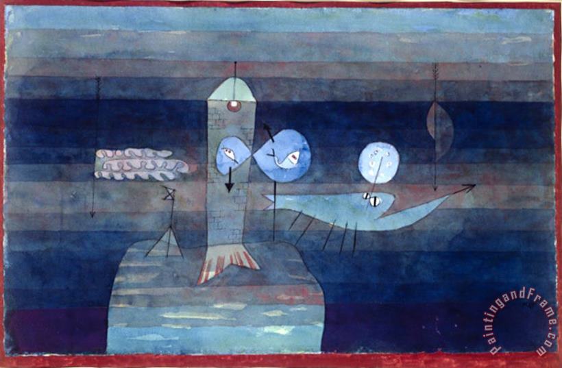 Good Place for Fish 1922 painting - Paul Klee Good Place for Fish 1922 Art Print
