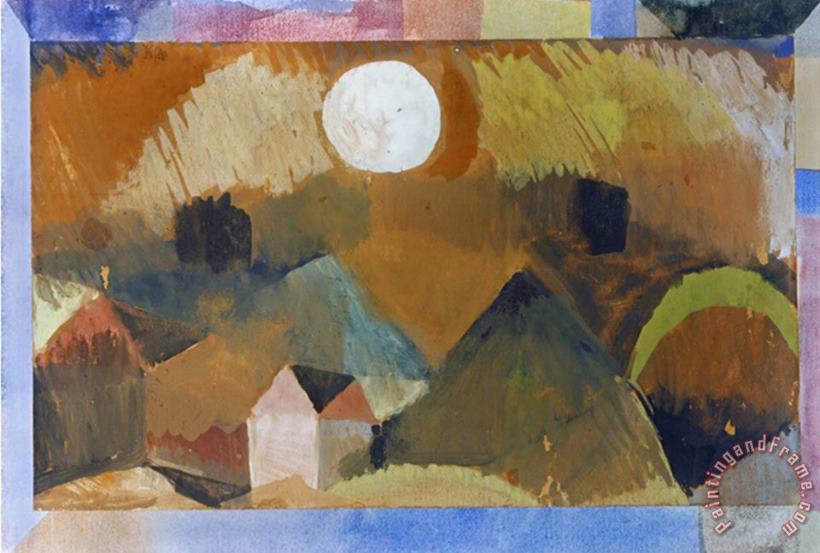 Landschaft in Rot Mit Dem Weissen Gestirn 1917 painting - Paul Klee Landschaft in Rot Mit Dem Weissen Gestirn 1917 Art Print