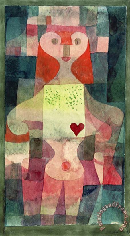 Paul Klee Queen of Hearts Herzdame 1922 Art Print