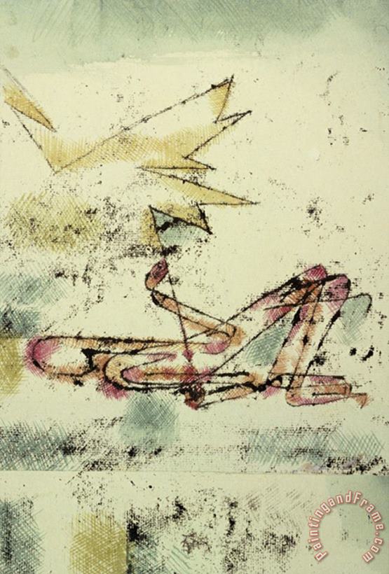 Struck by Lightning Blitzschlag painting - Paul Klee Struck by Lightning Blitzschlag Art Print