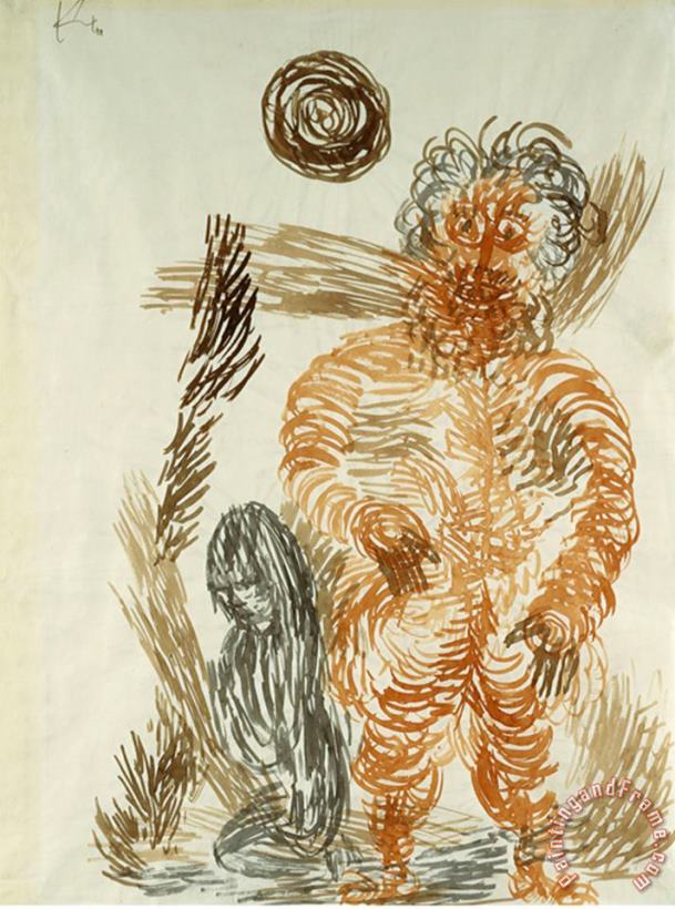Paul Klee The Power of The Giant Gewalt Den Riesen Art Painting