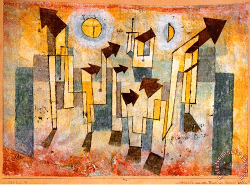 Wandbild Aus Dem Tempel Der Sehnsucht Dorthin painting - Paul Klee Wandbild Aus Dem Tempel Der Sehnsucht Dorthin Art Print