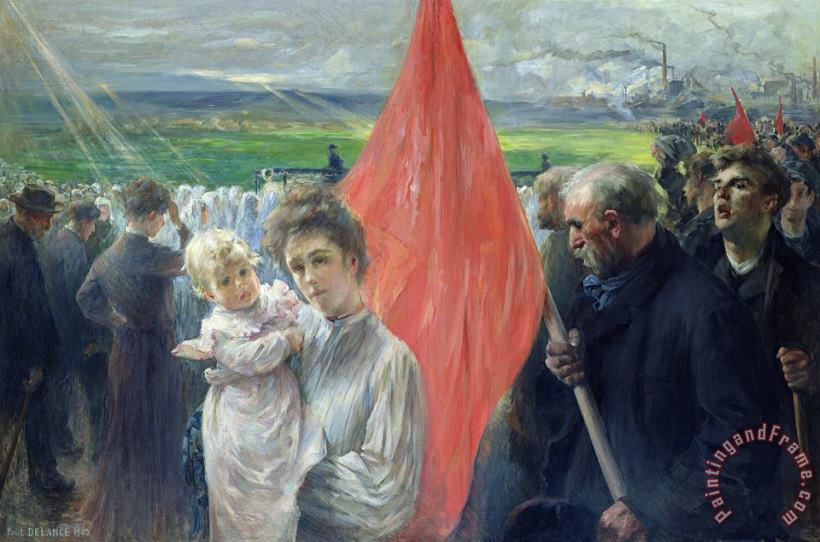 A Strike at Saint Ouen painting - Paul Louis Delance A Strike at Saint Ouen Art Print