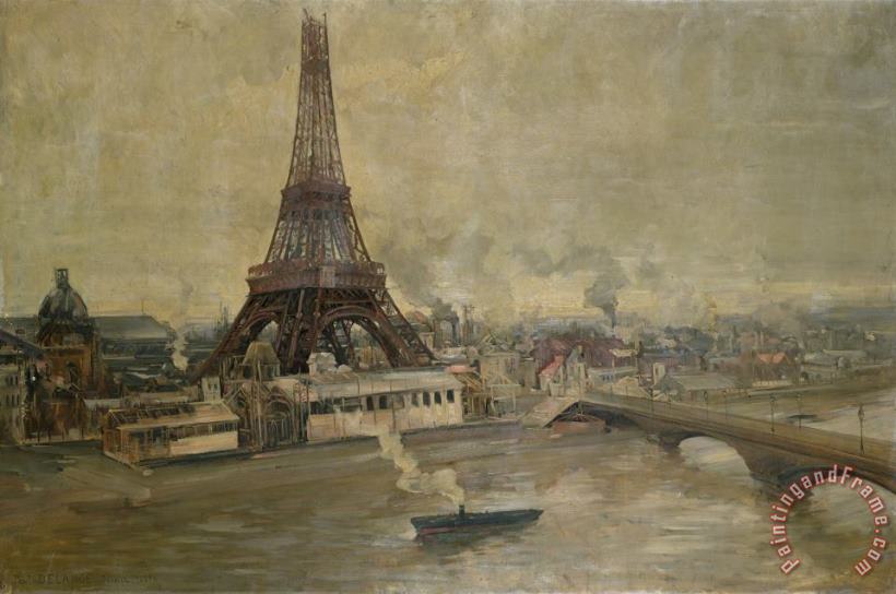 The Construction of the Eiffel Tower painting - Paul Louis Delance The Construction of the Eiffel Tower Art Print