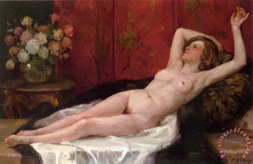 Paul Michel Dupuy Reclining Nude Art Painting