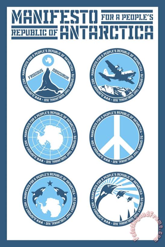 Paul Miller Manifesto for a People's Republic of Antarctica Stickers Art Painting