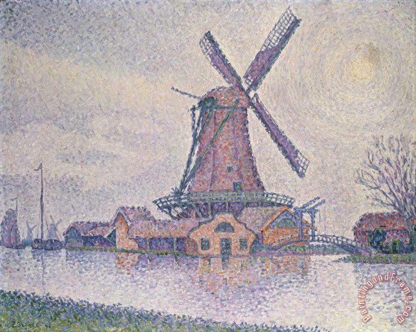 Edam Windmill painting - Paul Signac Edam Windmill Art Print