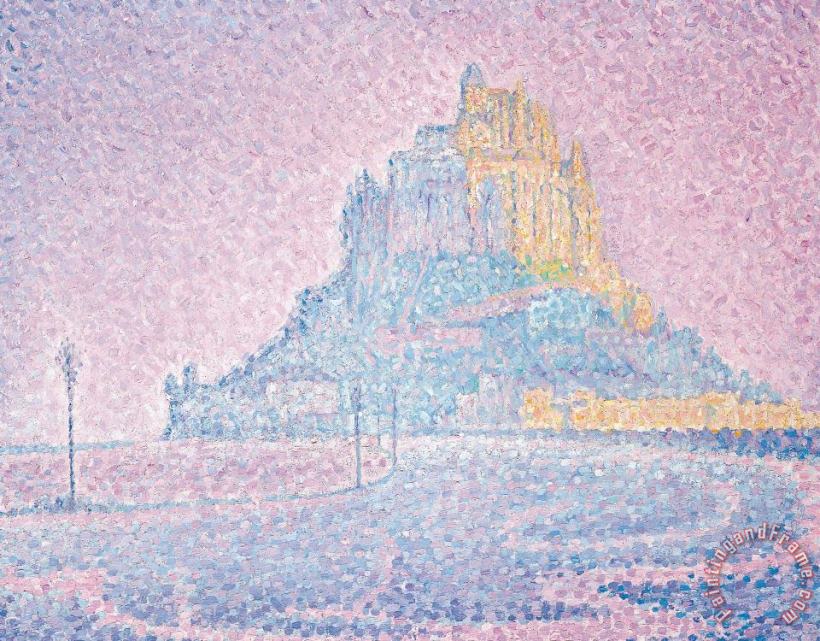 Mount Saint Michel Fog And Sun painting - Paul Signac Mount Saint Michel Fog And Sun Art Print