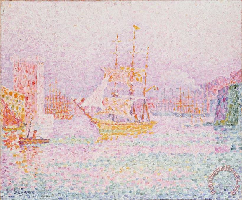 Paul Signac The Harbour at Marseilles Art Painting