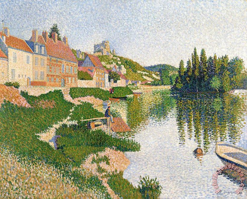 Paul Signac The River Bank Art Painting