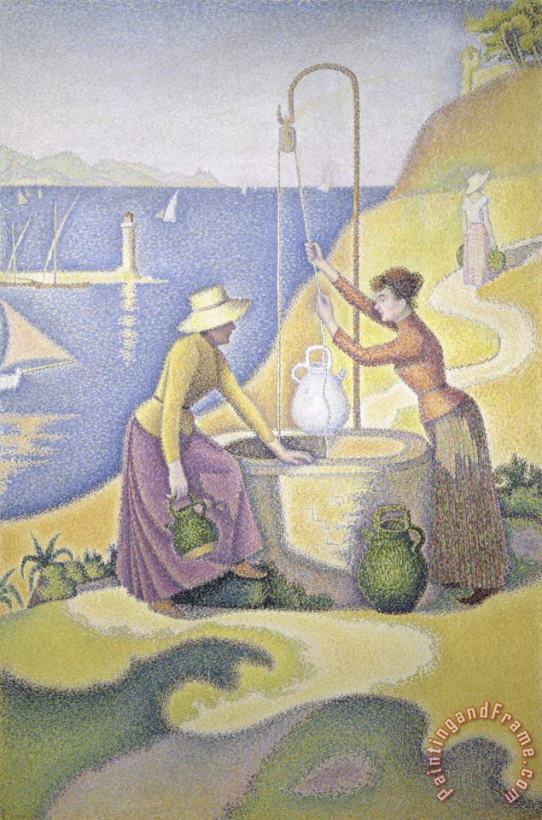 Young Women of Provence at The Well painting - Paul Signac Young Women of Provence at The Well Art Print