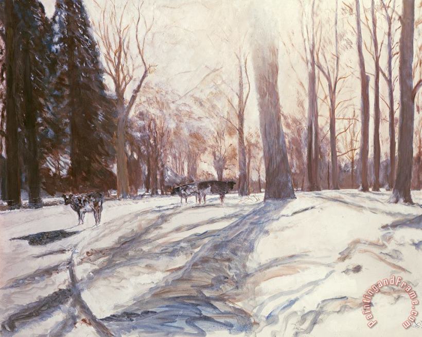 Snow At Broadlands painting - Paul Stewart Snow At Broadlands Art Print