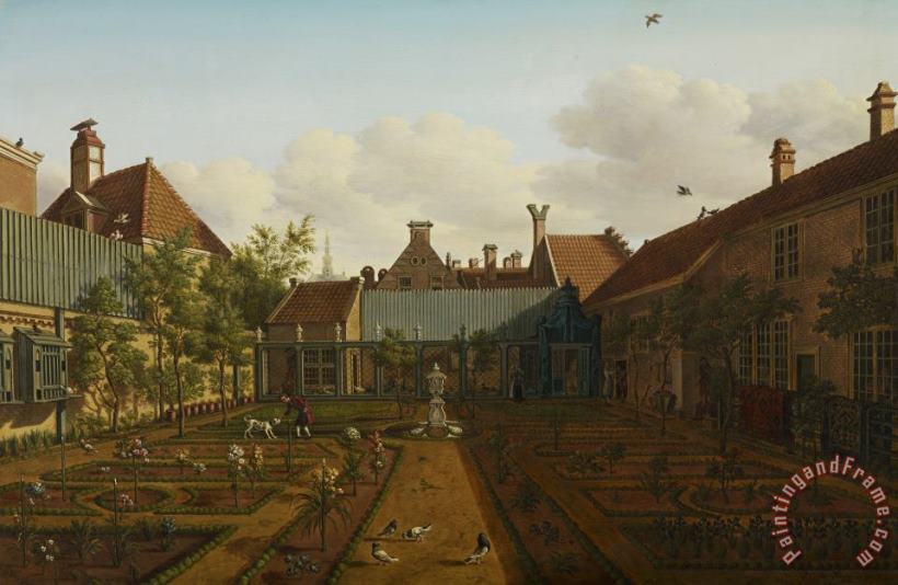 Paulus Constantin La Fargue View Of A Town House Garden In The Hague Art Print