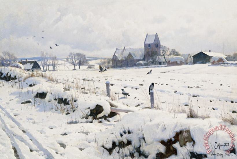 Peder Monsted A Winter Landscape Holmstrup Art Print