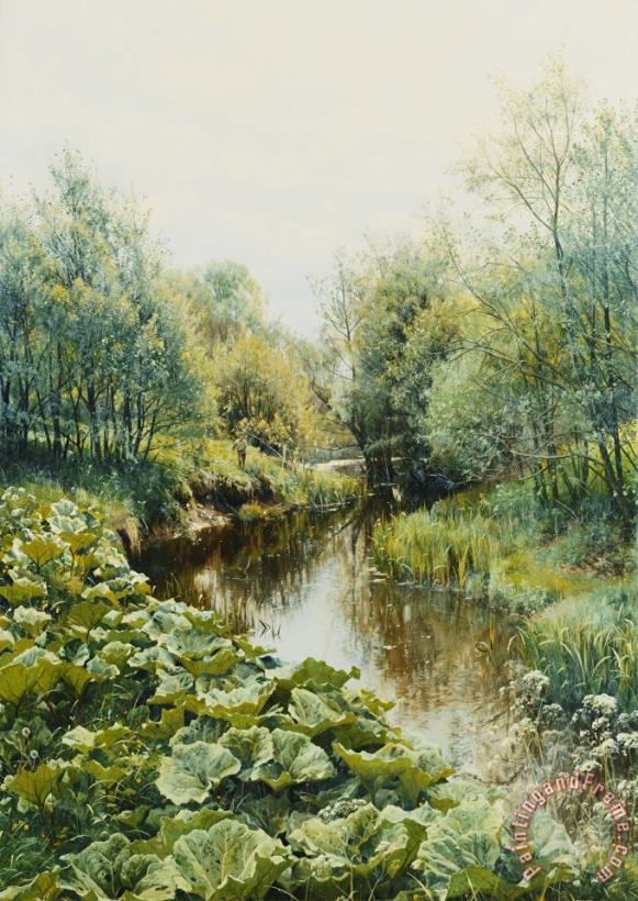 Summerday At The Stream painting - Peder Monsted Summerday At The Stream Art Print