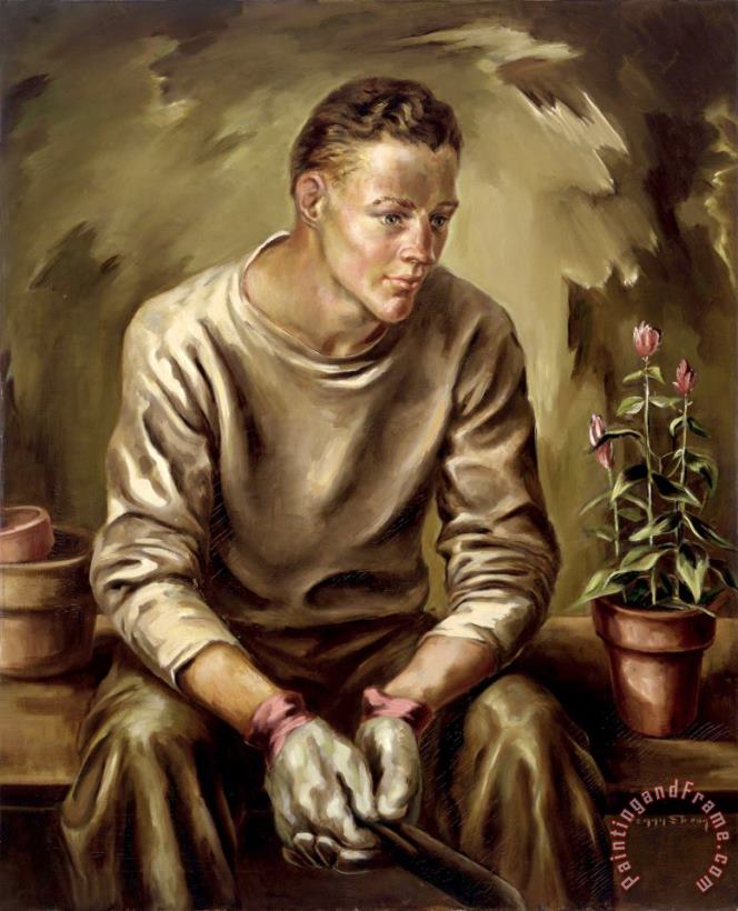 Peggy Strong Young Man with Trowel Art Print