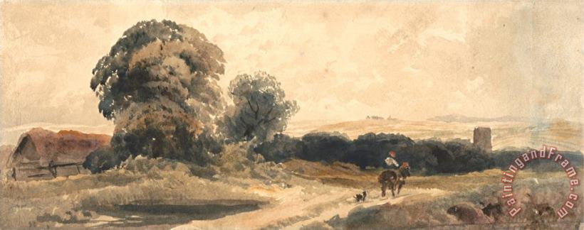 Peter de Wint A Country Road with Traveller on Horseback Art Print