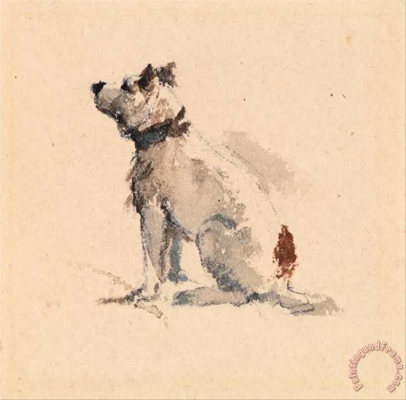 A Terrier, Sitting Facing Left painting - Peter de Wint A Terrier, Sitting Facing Left Art Print