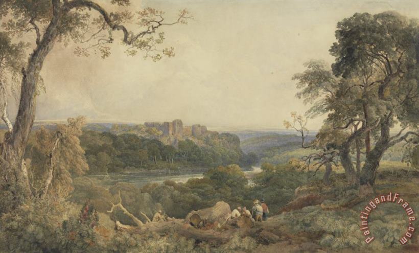 Castle above a River - Woodcutters in the Foreground painting - Peter de Wint Castle above a River - Woodcutters in the Foreground Art Print