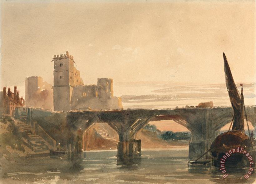 Peter de Wint Chepstow Castle From The Bridge Art Print