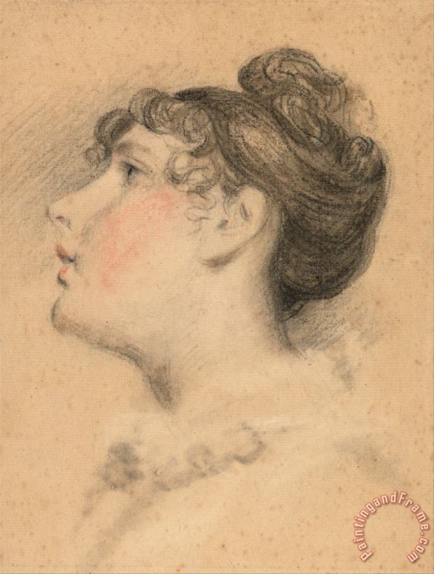 Peter de Wint Head of a Girl Probably a Study of Mrs. De Wint Art Print