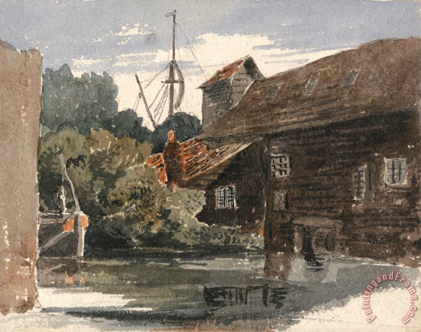 Peter de Wint Mill at Teddington on The Thames Art Painting