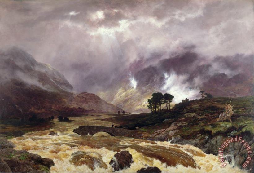 Peter Graham A Spate in the Highlands Art Print