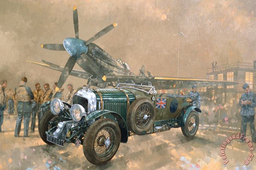 Peter Miller Bentley and Spitfire Art Painting