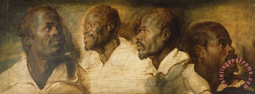 Four Studies of a Male Head painting - Peter Paul Rubens Four Studies of a Male Head Art Print