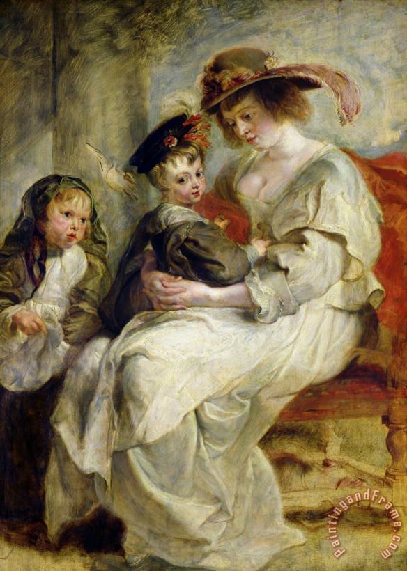 Helene Fourment (1614 73) with Two of Her Children, Claire Jeanne And Francois painting - Peter Paul Rubens Helene Fourment (1614 73) with Two of Her Children, Claire Jeanne And Francois Art Print
