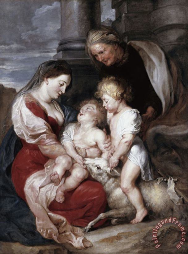 La Mare De Deu I El Nen Amb Santa Isabel I Sant Joanet, Cap a 1618 painting - Peter Paul Rubens La Mare De Deu I El Nen Amb Santa Isabel I Sant Joanet, Cap a 1618 Art Print