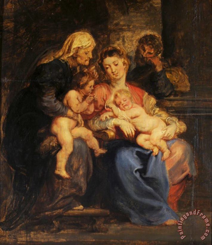 La Sagrada Familia Con Santa Isabel Y San Juan painting - Peter Paul Rubens La Sagrada Familia Con Santa Isabel Y San Juan Art Print
