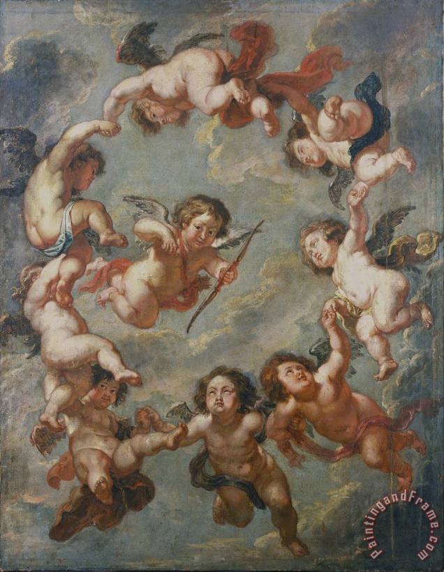 Peter Paul Rubens Putti a Ceiling Decoration Art Painting