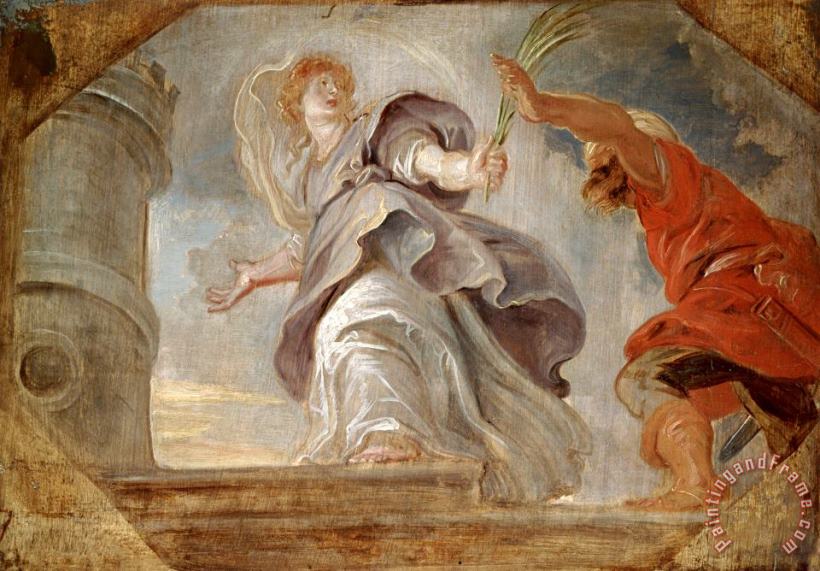 Peter Paul Rubens Saint Barbara Fleeing From Her Father Art Painting