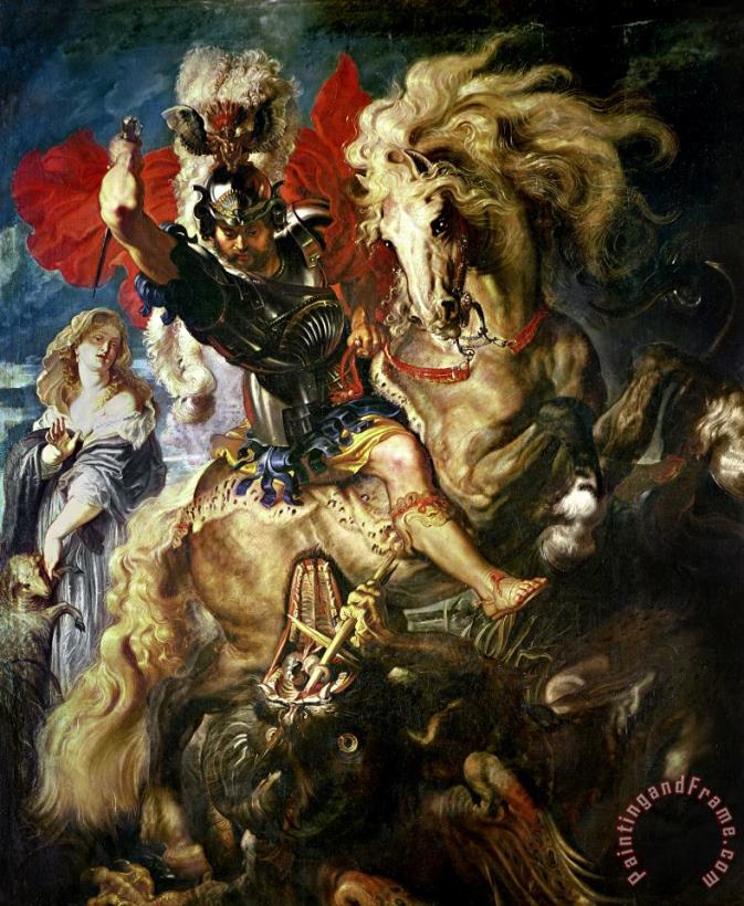 Saint George and the Dragon painting - Peter Paul Rubens Saint George and the Dragon Art Print