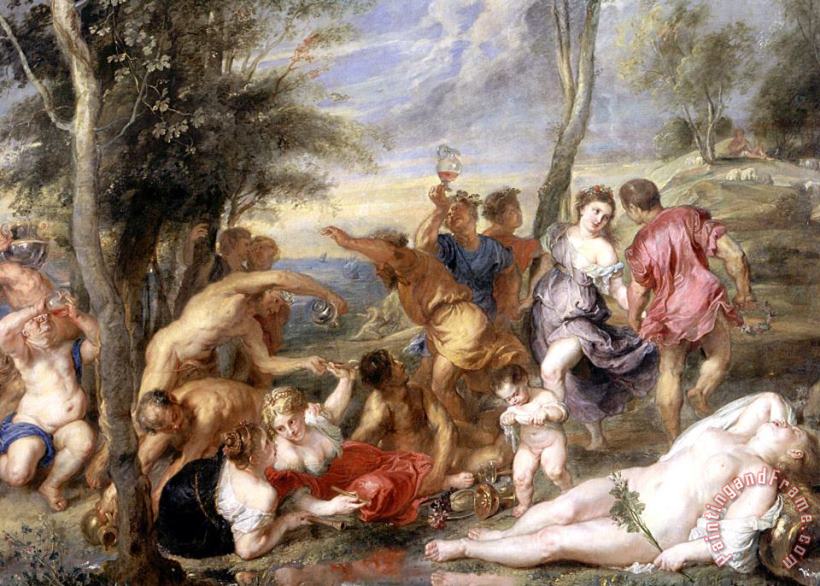 The Andrians A Free Copy After Titian painting - Peter Paul Rubens The Andrians A Free Copy After Titian Art Print
