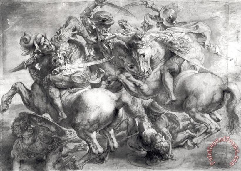 Peter Paul Rubens The Battle of Anghiari After Leonardo Da Vinci (1452 1519) Art Painting
