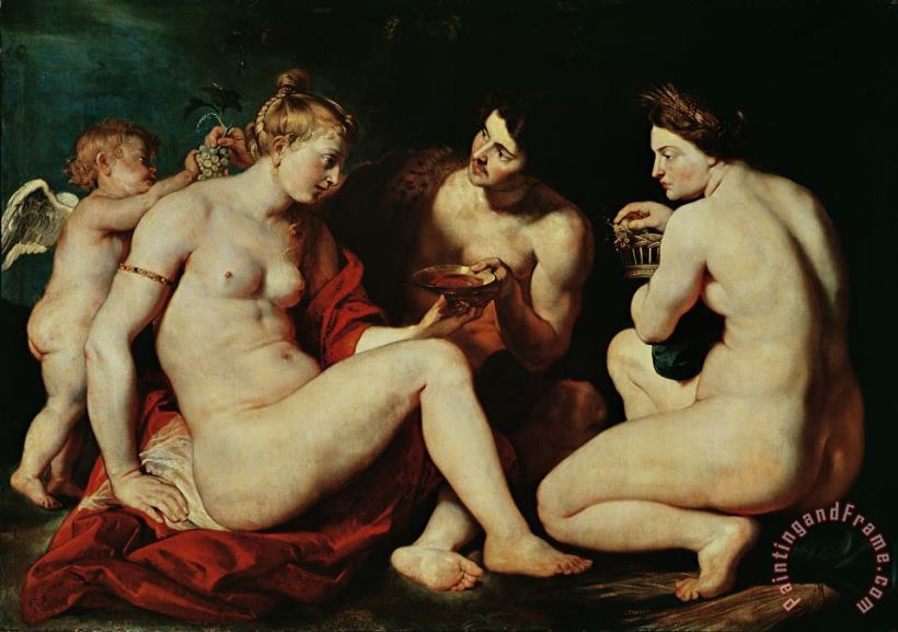 Venus, Cupid, Bacchus And Ceres painting - Peter Paul Rubens Venus, Cupid, Bacchus And Ceres Art Print