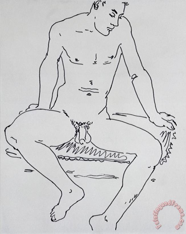 Male Nude painting - Peter Samuelson Male Nude Art Print