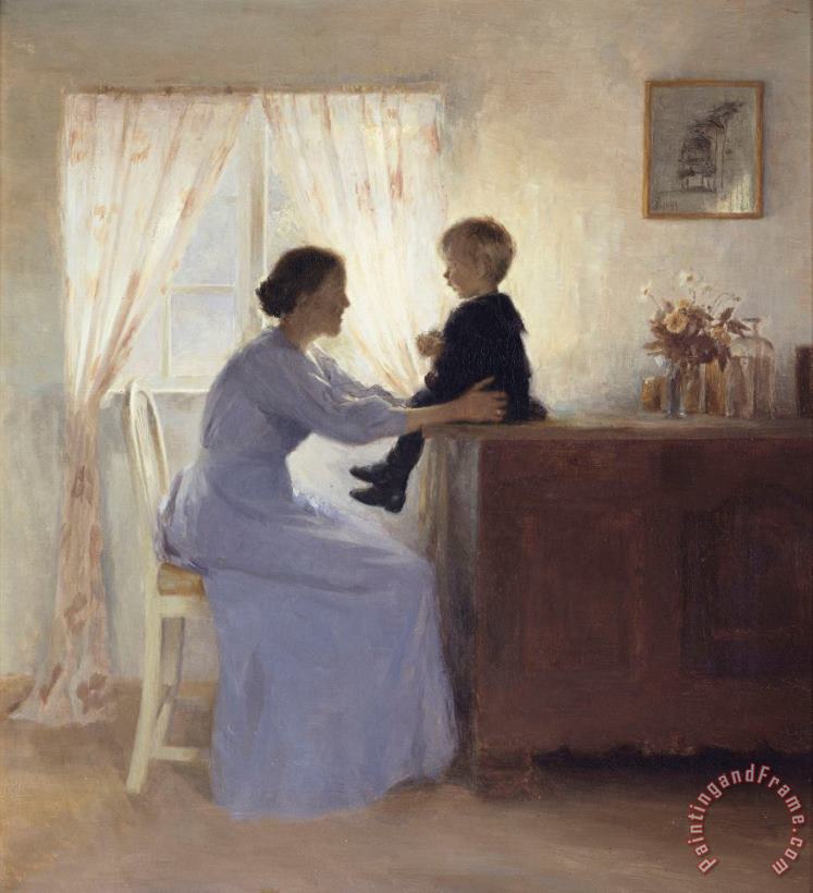 Peter Vilhelm Ilsted A Mother And Child In An Interior Art Painting