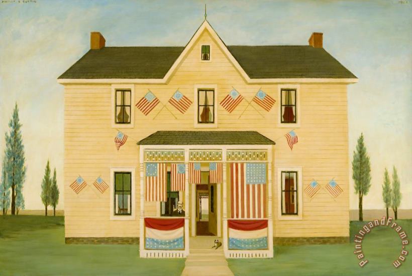 Grandfather's House, Fourth of July, 1985 painting - Philip Campbell Curtis Grandfather's House, Fourth of July, 1985 Art Print