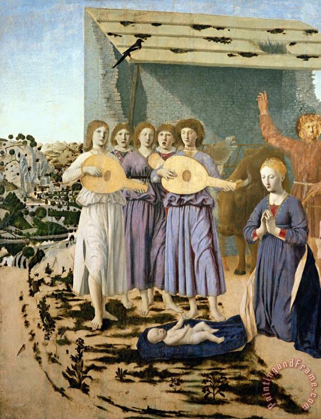 Nativity painting - Piero della Francesca Nativity Art Print