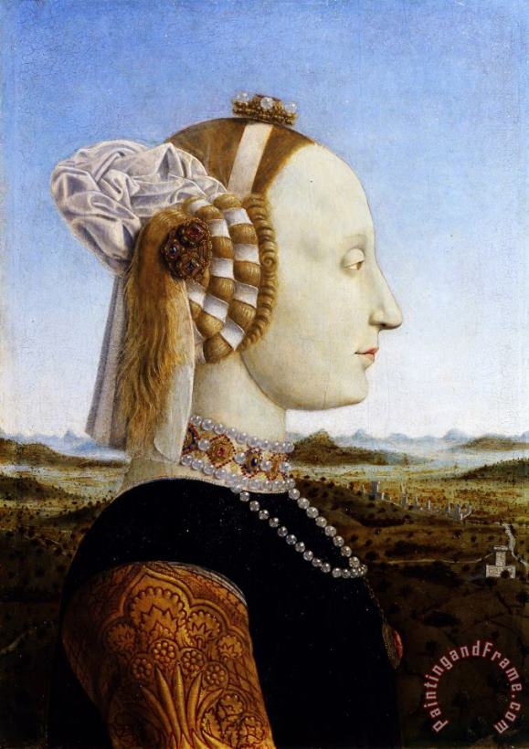 Piero della Francesca Portrait of The Duchess of Urbino, Battista Sforza Art Painting