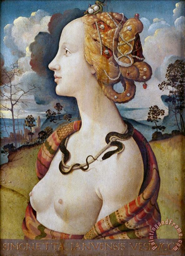 Portrait of Simonetta Vespucci painting - Piero di Cosimo Portrait of Simonetta Vespucci Art Print