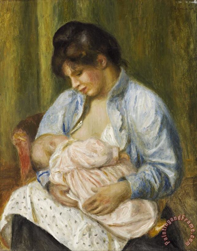 A Woman Nursing a Child painting - Pierre Auguste Renoir A Woman Nursing a Child Art Print